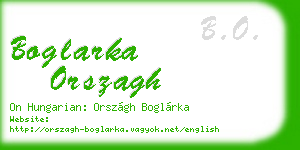 boglarka orszagh business card