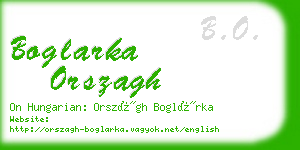boglarka orszagh business card